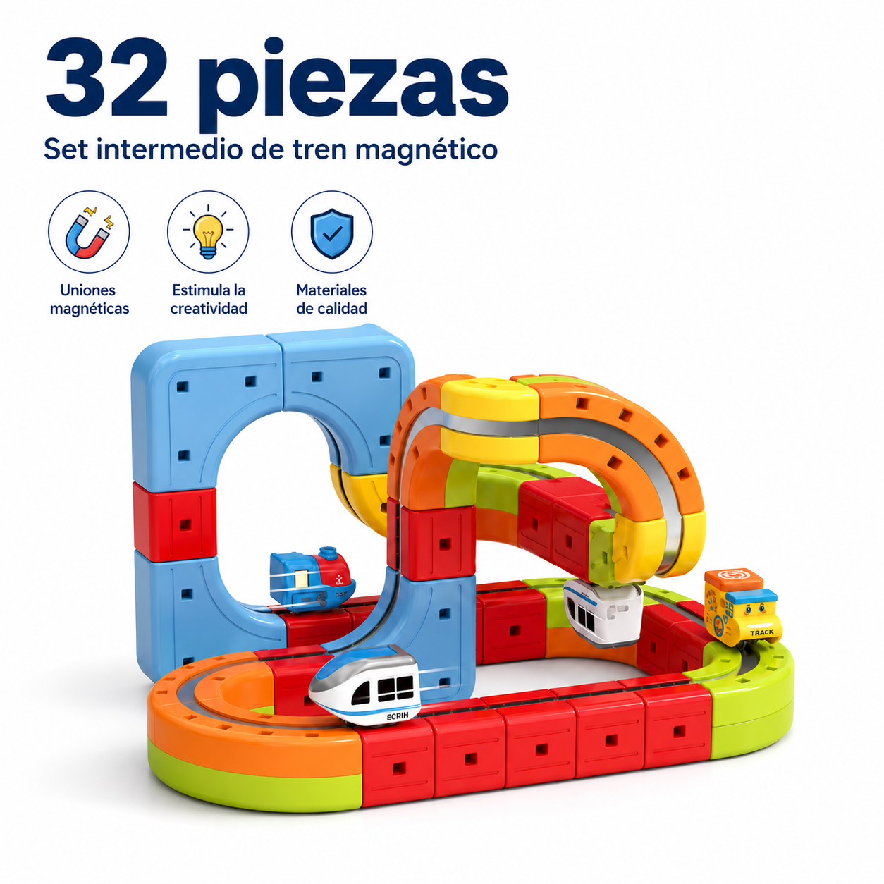 Tren magnético de bloques Cero Pantallas - foto de producto 1