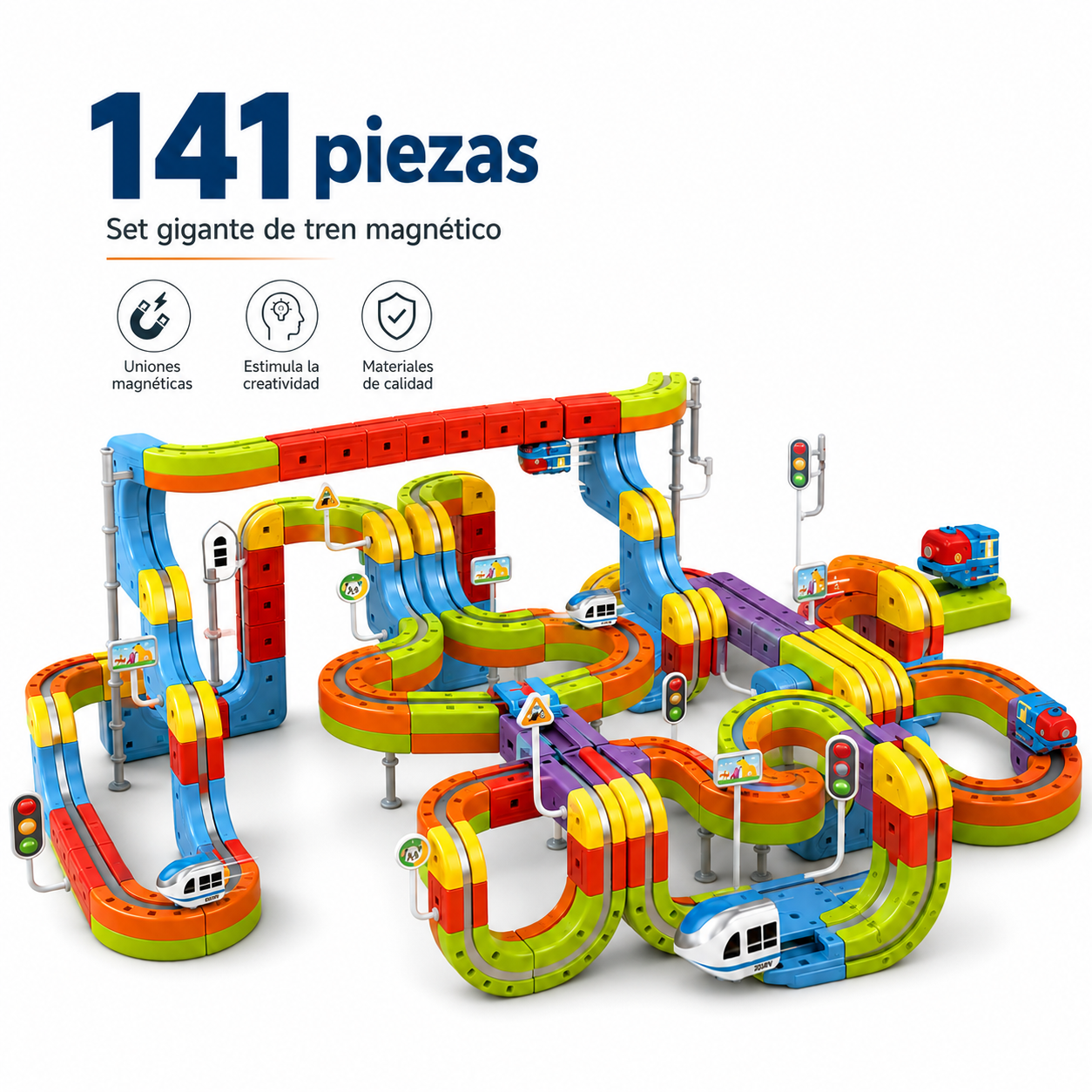 Tren magnético de bloques Cero Pantallas - foto de producto 2