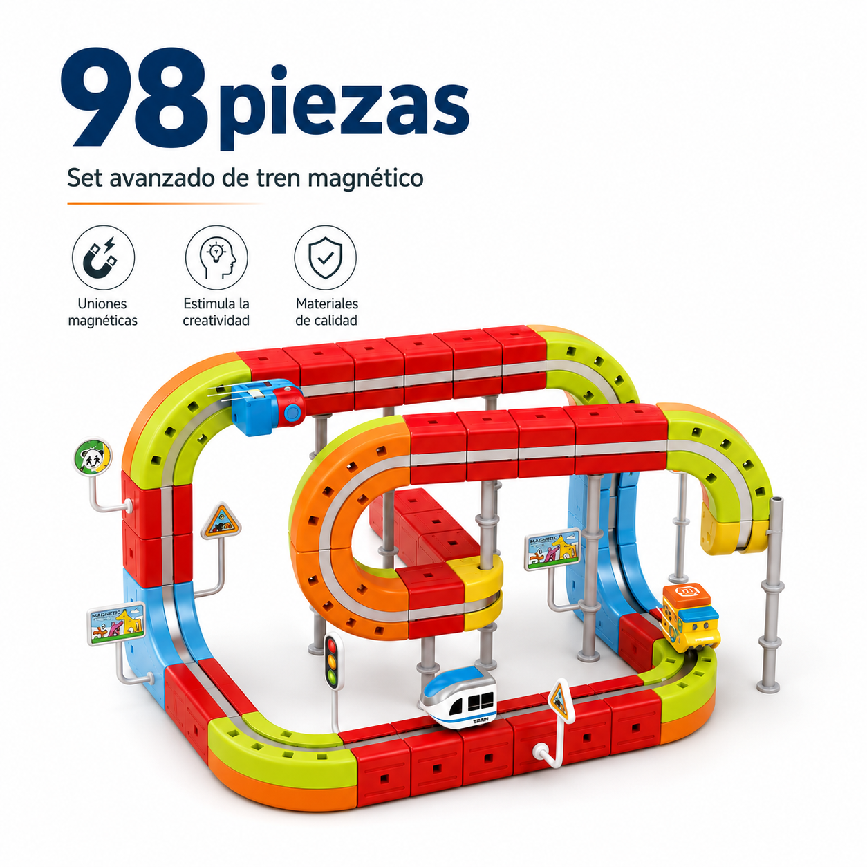 Tren magnético de bloques Cero Pantallas - foto de producto 3